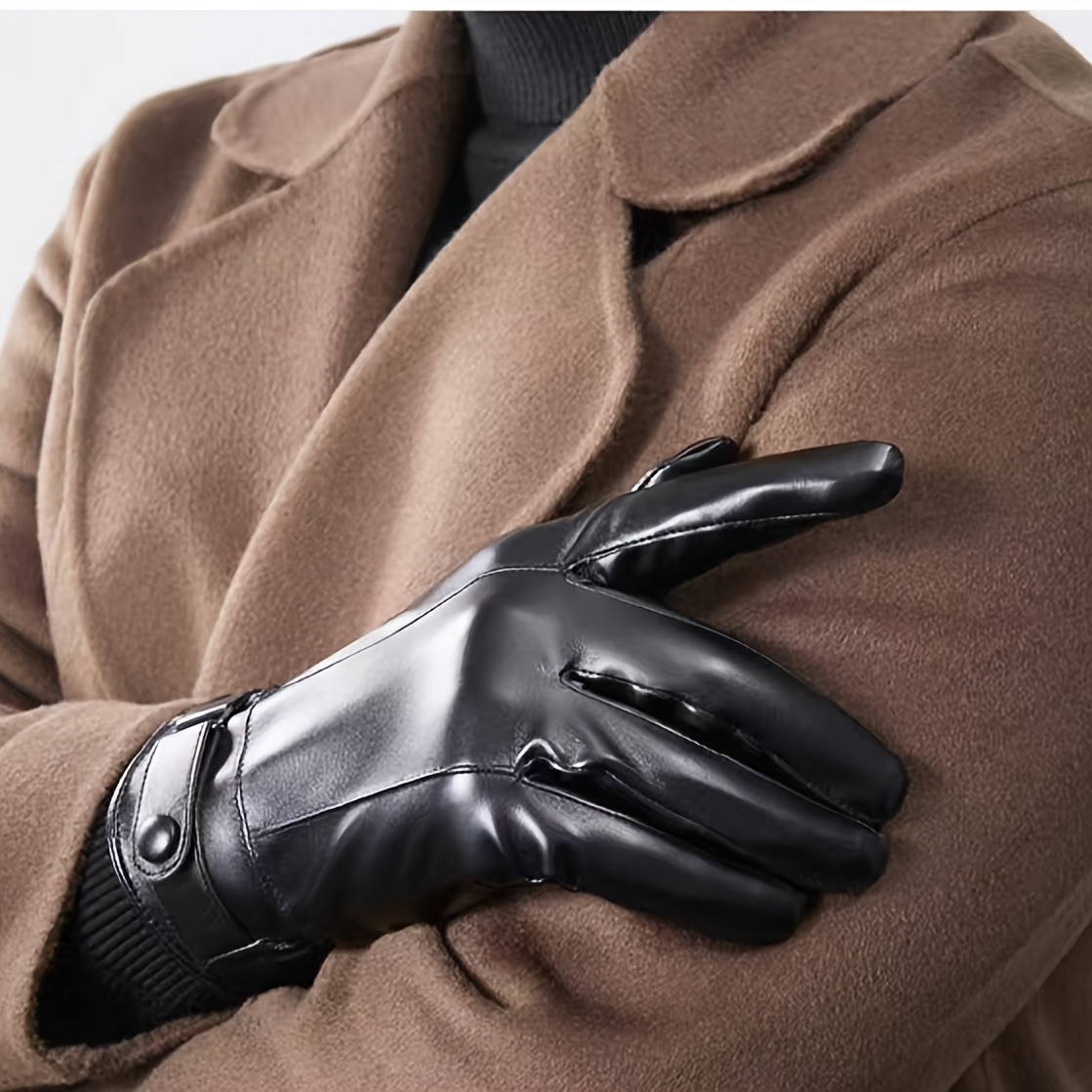 TEMU Gloves Men's Winter Fleece Thick Warm Gloves For Riding