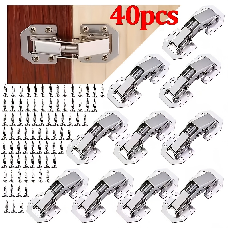 TEMU A Set Of 40 Hidden Cabinet Door Hinges, Complete With 320 Screws, From Sturdy Metal, Ideal For Cabinet Doors In Residential And Office