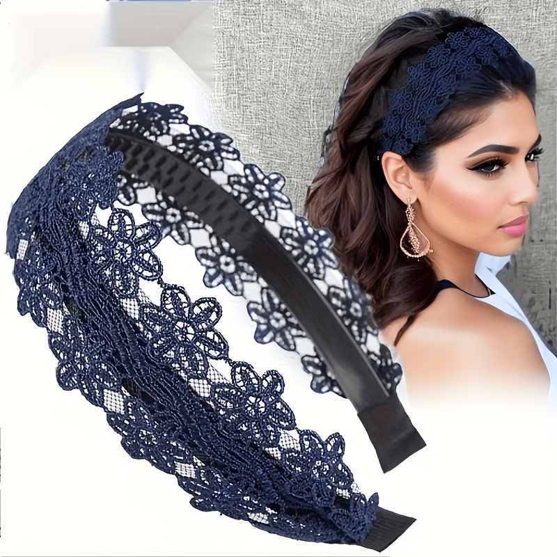 TEMU de Encaje con Flores, Ligas para el Cabello Retro Francés, Adornos Elegantes para el Cabello, Uso Diario, Citas, Ropa Casual