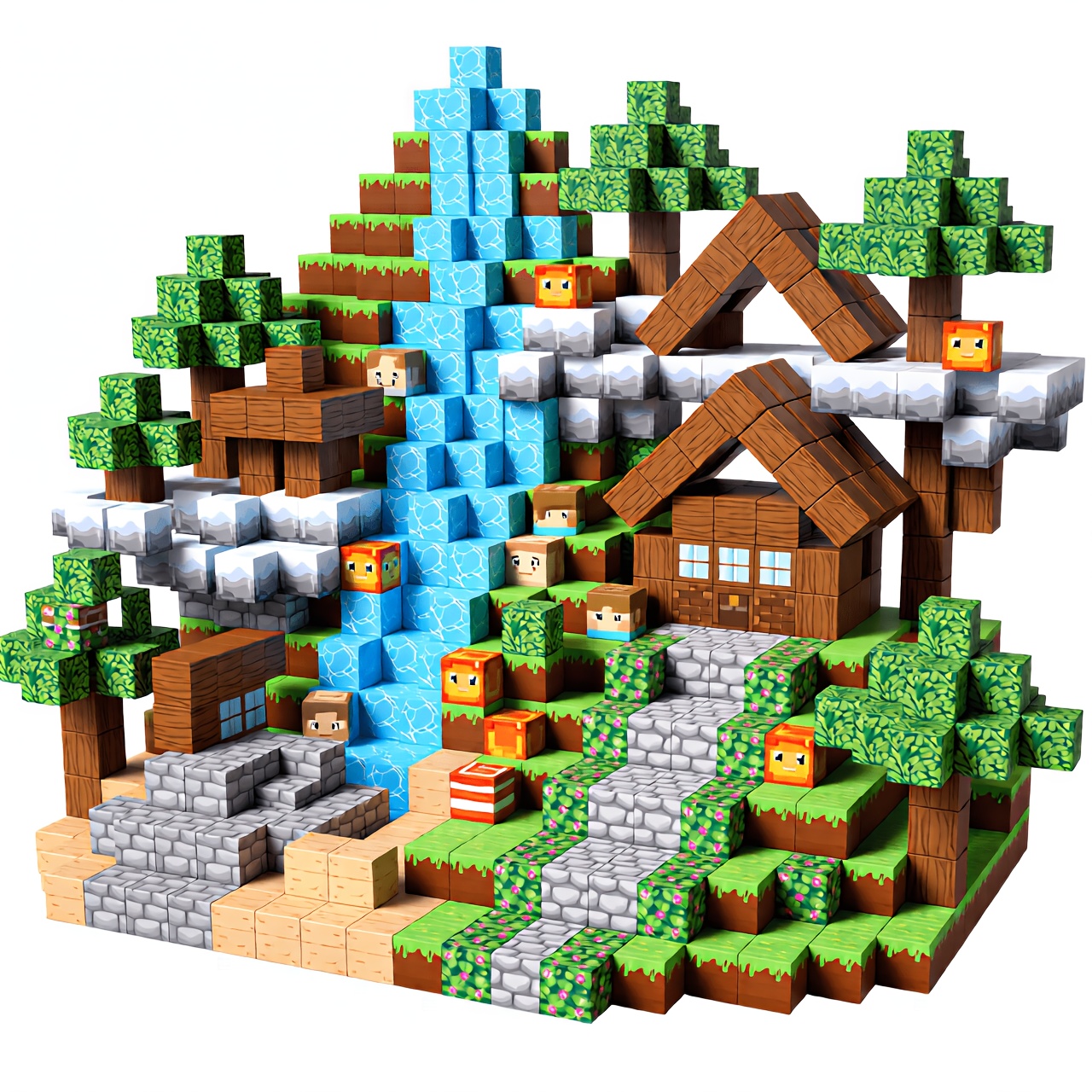 Mixed Blocks Building Toy Set, 2cm Large Particles