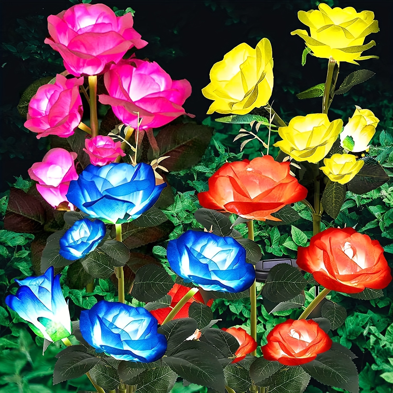 

20 Roses 4pcs And 10 Roses 2pcs Solar Lights, Outdoor Waterproof Ip44, Suitable For , Path, Porch, Energy-saving And Garden Decoration, Rose Lights, Party Valentine's Day And Day Gift .