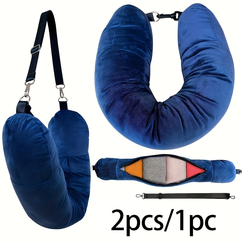 TEMU 2pcs/1pc Coussin de Voyage de U, Remplissable avec Vêtements, Portable, Parfait pour le Transport | Voyage | - | Indispensable pour