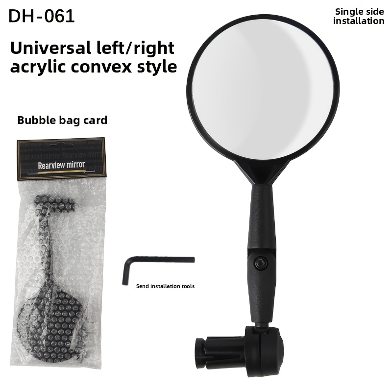 Image of Tosuod Mountain Bike Rearview Mirror With Convex Reflector - Bicycle Additions For Cycling