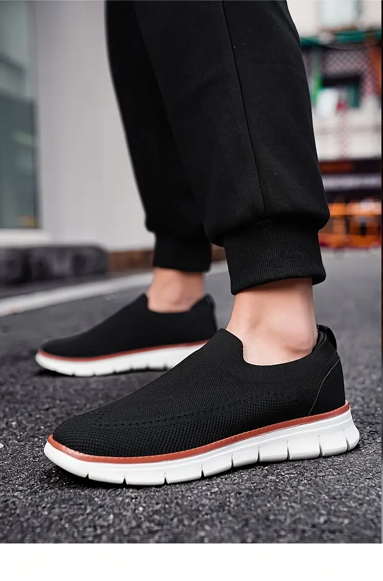 mens solid color slip on breathable sock shoes comfy non slip casual durable eva shoes mens footwear details 5