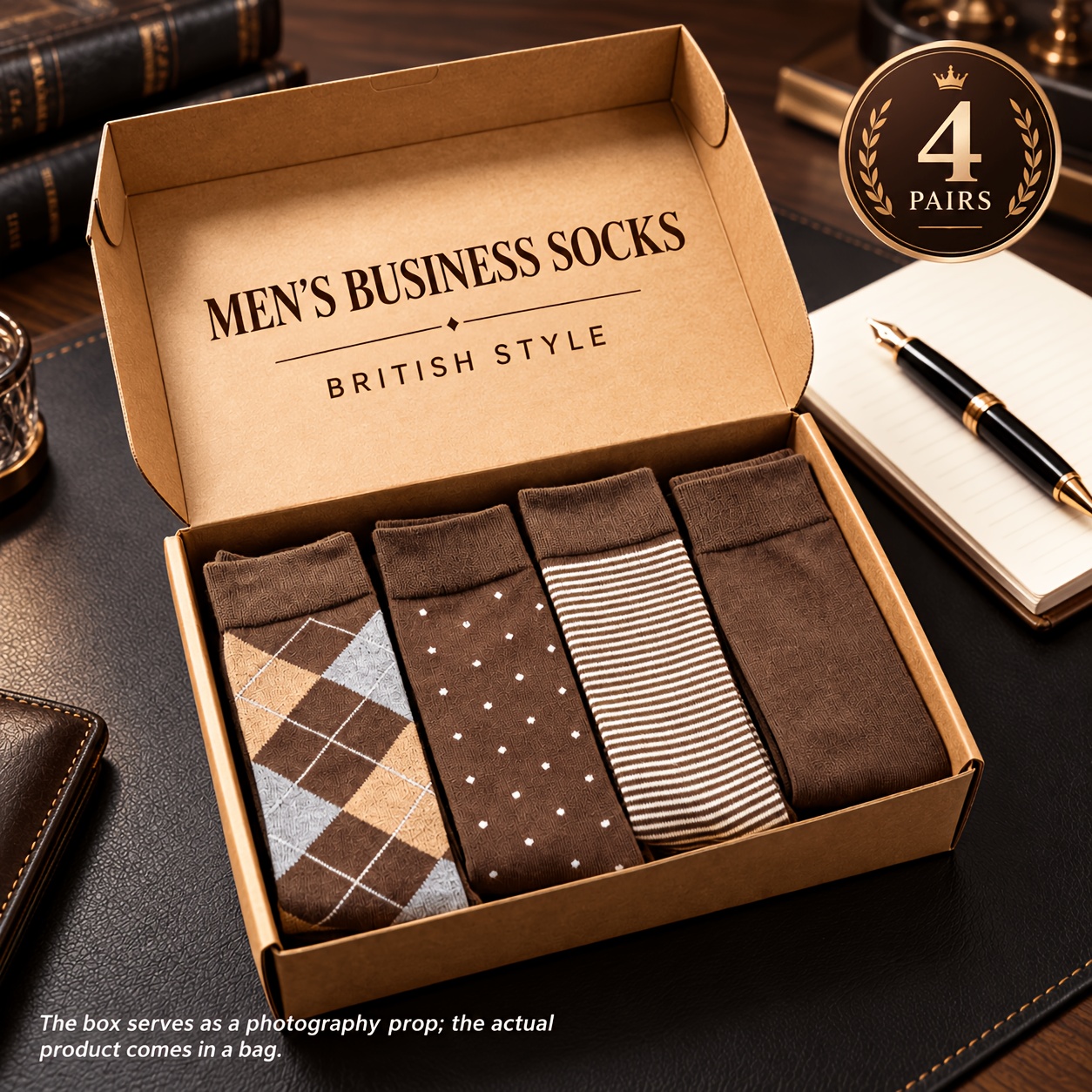 TEMU 4 Paires de Chaussettes pour Homme, Anti-Transpiration et Anti-Odeur, Polyvalentes Toutes Saisons, Style pour Affaires et Décontracté, Multiples