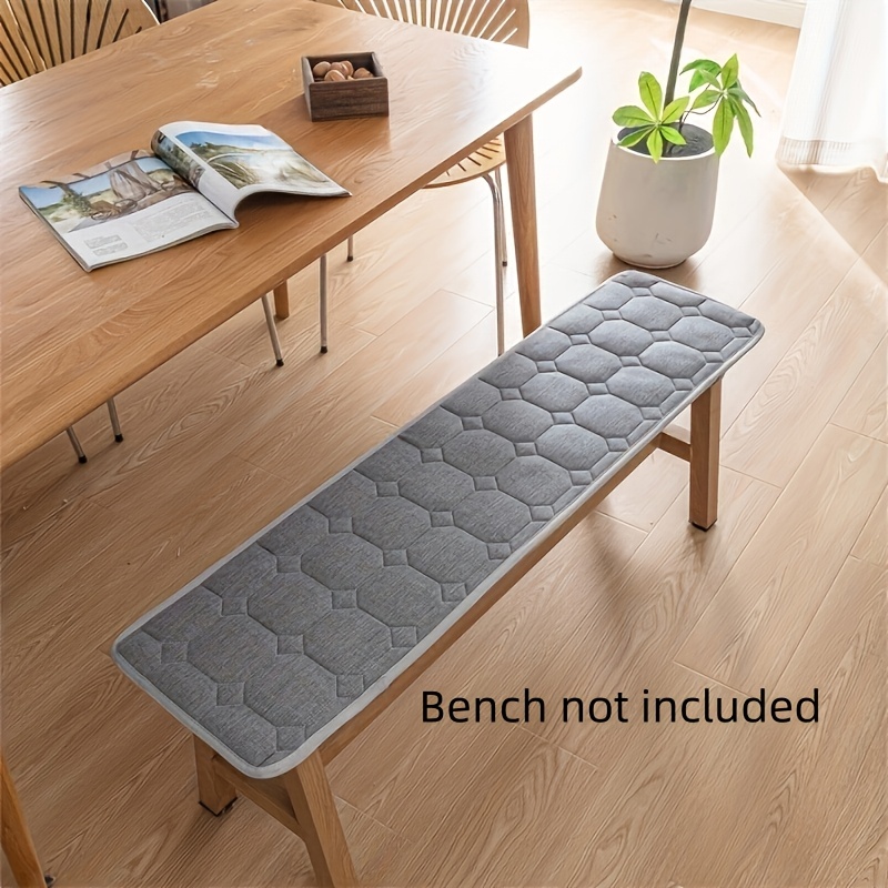 TEMU 1pc Linen Non-slip Long Chair Cushion Long Strip Chair Pad Restaurant Long Bench Cushion Cafeteria Long Strip Climbing Pad Chair Cushion (chair
