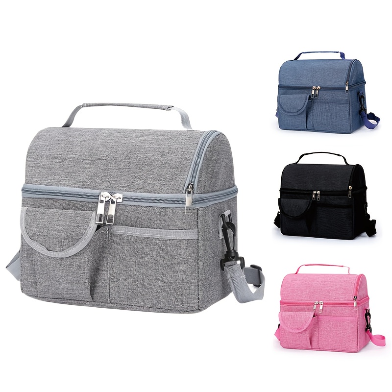   large double-layer insulated breast milk storage bag - durable oxford fabric with aluminum foil lining, zipper closure & carry handle for  , rose red/gray/navy blue - ideal for breastfeeding moms, breastfeeding accessories,  , sturdy construction 0
