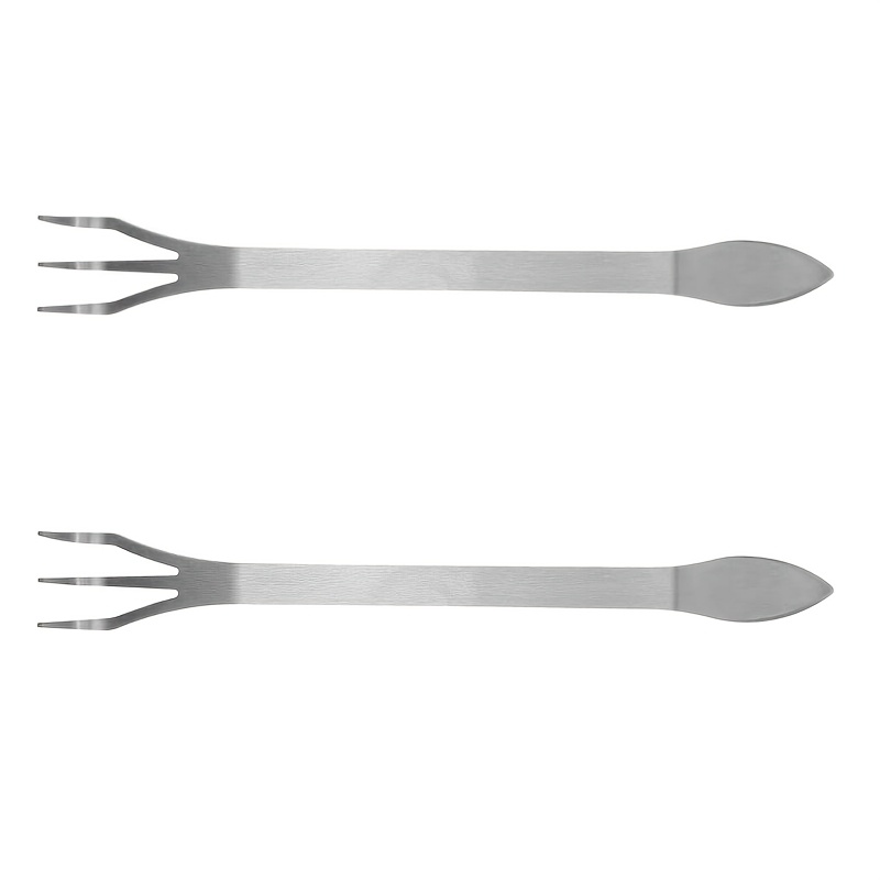 TEMU 2pcs/set Stainless Steel 3-prong Root Rake Set, Bonsai Tool, Root-picking Rake, Gardening Tool - Suitable For Potted Plants