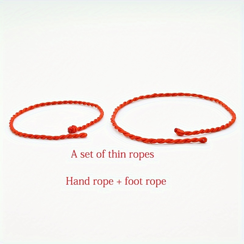 2pcs Handmade Lucky Red String Bracelets and Anklets Set