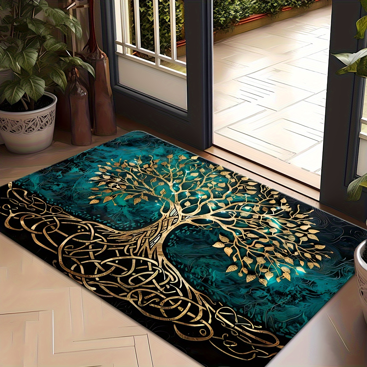 TEMU [product] 1pc Carpet - Machine Washable - Living Room Coffee Table Mat, Bedroom, Entrance Door Mat And , Bathroom, Indoor, Outdoor Terrace,