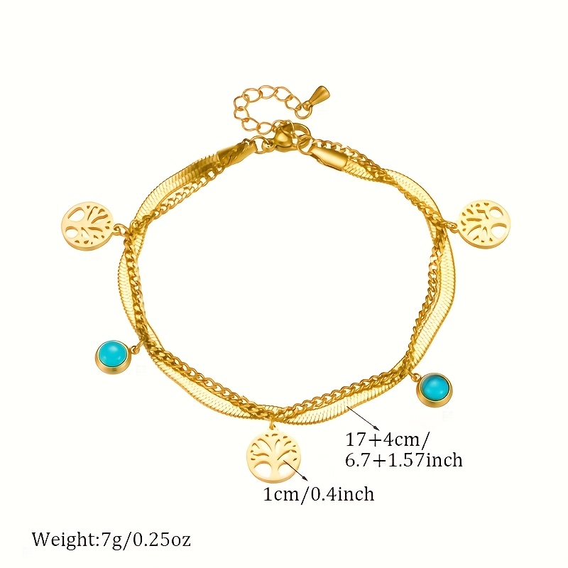 Women's Classic Life Tree Bracelet with Double-layer Chain