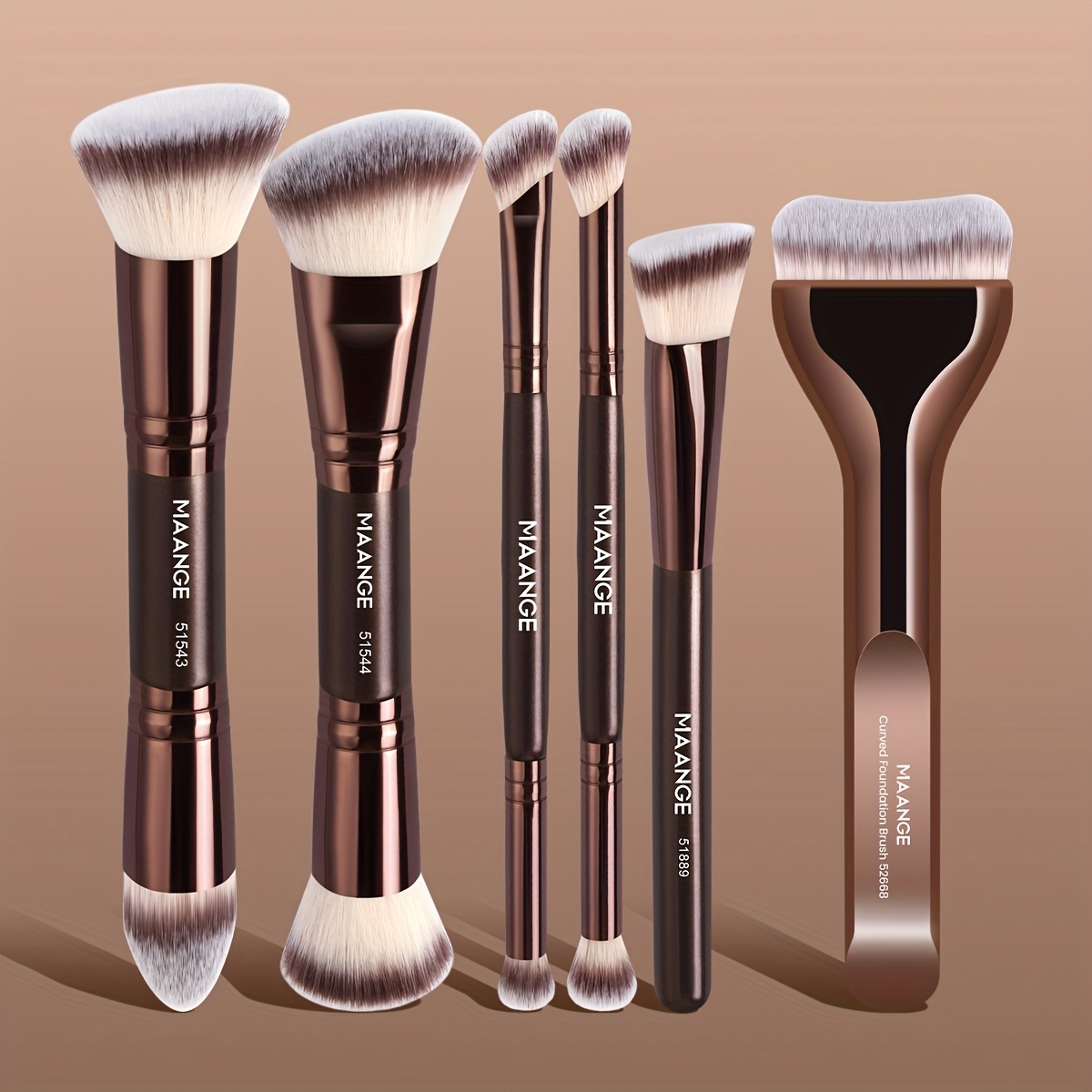   6pcs professional beginner makeup brush set with kabuki brush soft nylon bristles foundation concealer blush brushes suitable for skin types travel friendly multifunctional kit womens gift
