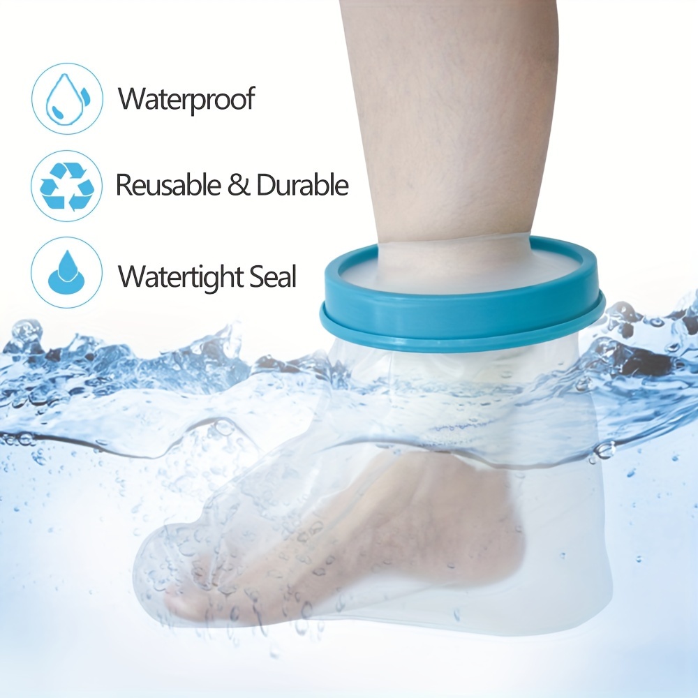 

1pc Adult Foot Cast Cover (7.48''x13.38''/19cm*34cm), Reusable Waterproof Bath Protector, Watertight Seal For Shower, Fits Most Male And Female Feet