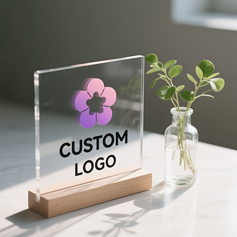 TEMU [2d Flat] 1pc Customizable Photo Logo Name Picture Printable Acrylic Couple Family Friend Pet Landscape Decor For Bedroom Living Room Office