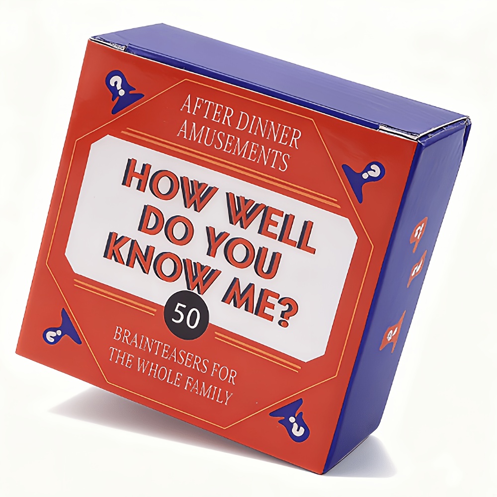 TEMU Jeu de cartes 50 questions « À quel connaissez-vous ? » pour dîners, quiz et , jeu de société pour cadeaux de Noël et fête du Nouvel An pour les