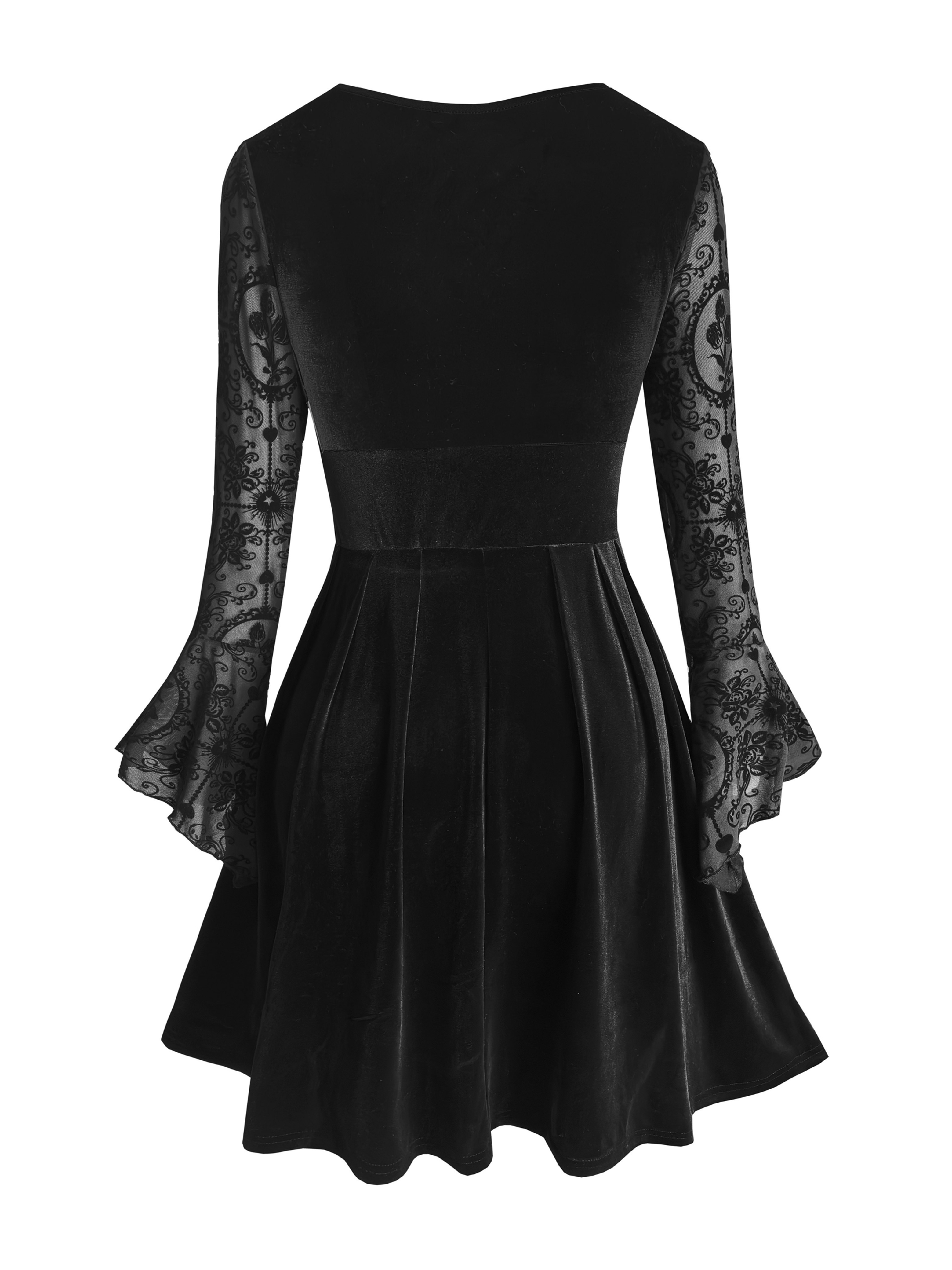 womens gothic victorian inspired vintage dress lace panel a - Temu