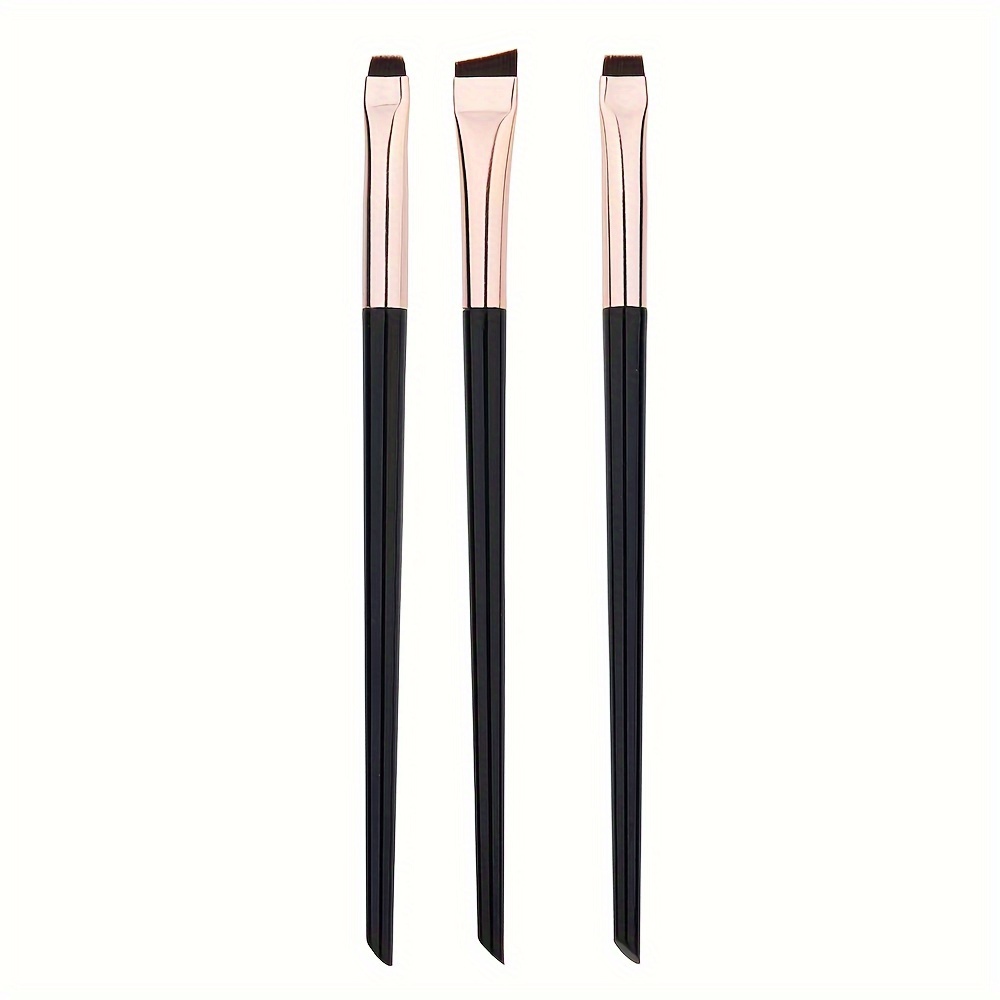 Image of Blade Eyeliner Brush Under Eye Brush Detail Brush Eye Makeup Brush 3pcs Set Ultra-thin Eyebrow Brush Slanted Tail Sickle Brush
