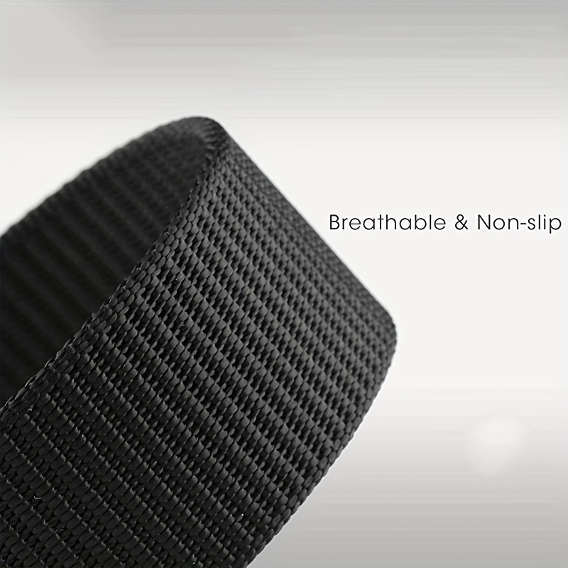 CKIRUV Canvas Belt - Allergy-Free, Metal-Free Automatic Buckle, Black Woven Waistband for Outdoor Sports