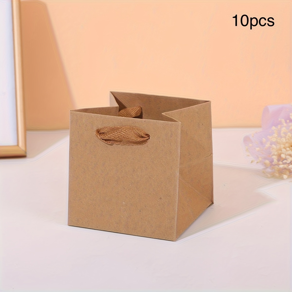 TEMU Bolsa de Regalo de Papel Cuadrada 3.94x3.94x3.94 Pulgadas. Elegantes Bolsas de Regalo para Fiestas. Bolsas de Regalo para Reuniones Familiares y
