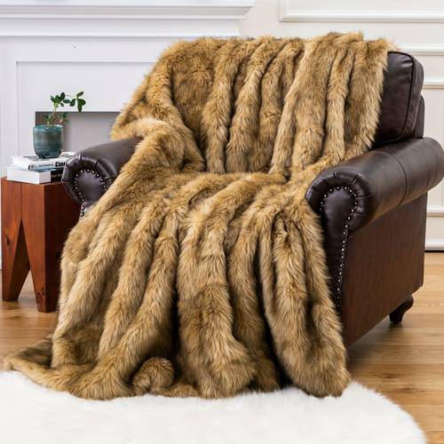 long pile faux fur blanket