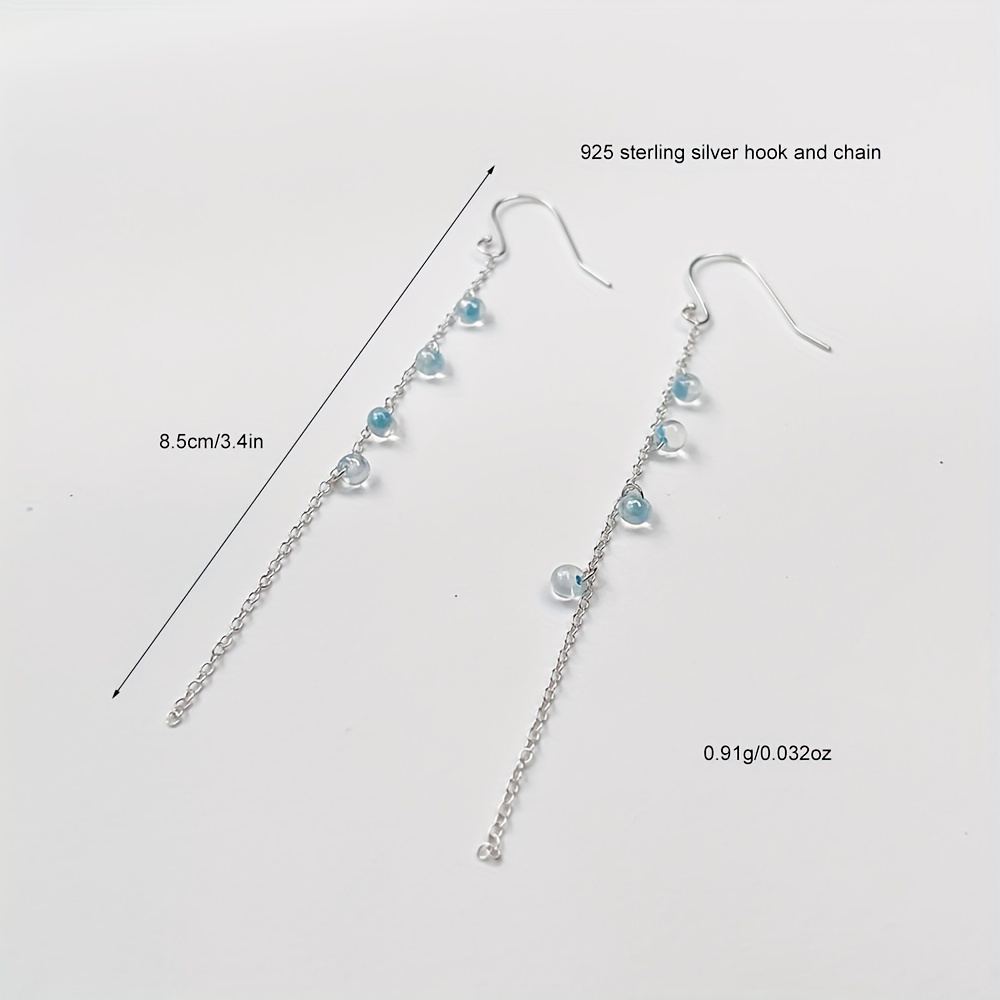 925 Silver Tassel Earrings with Resin Dangles - Nautical Style