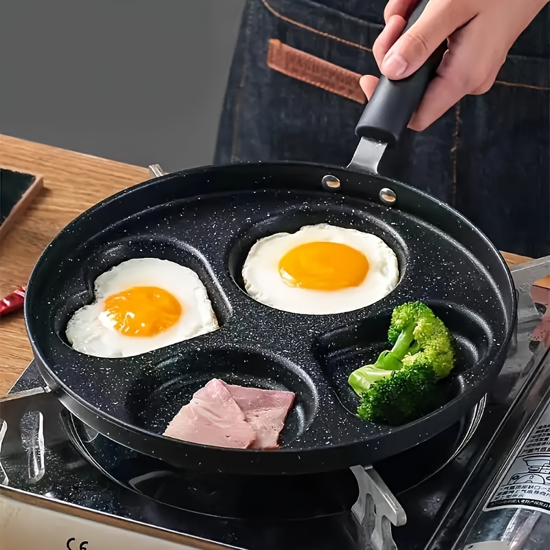 

Heart-shaped 4-section Nonstick Pan - Eggs, Pancakes, - Compatible With Gas & Induction , Ideal For Home & Restaurant Use