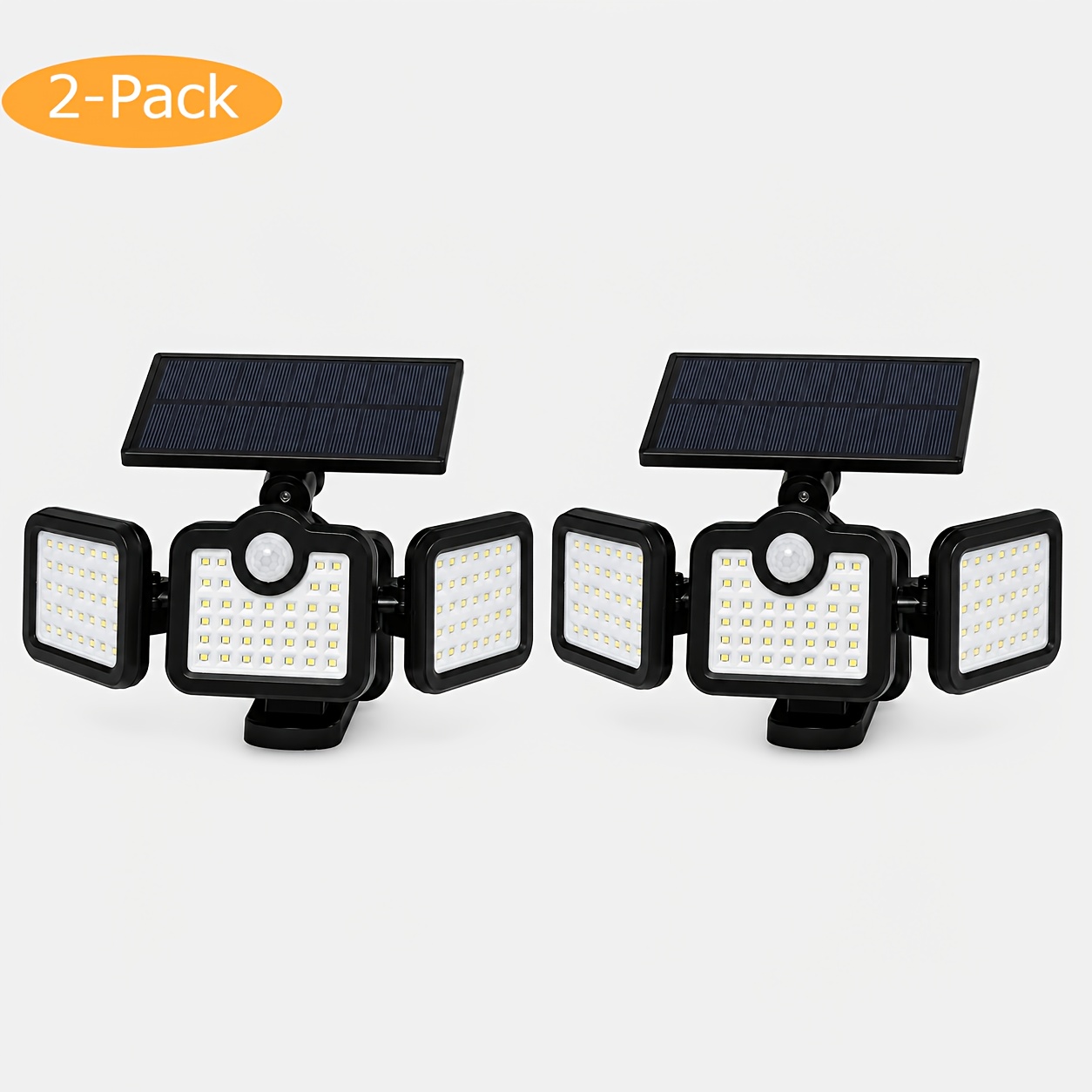TEMU Luci Solari da Esterno con di , 108 LED a Triplo Testa, Luce di Solare con Pannelli Laterali Regolabili e Pannello Solare, Lampada da Parete a