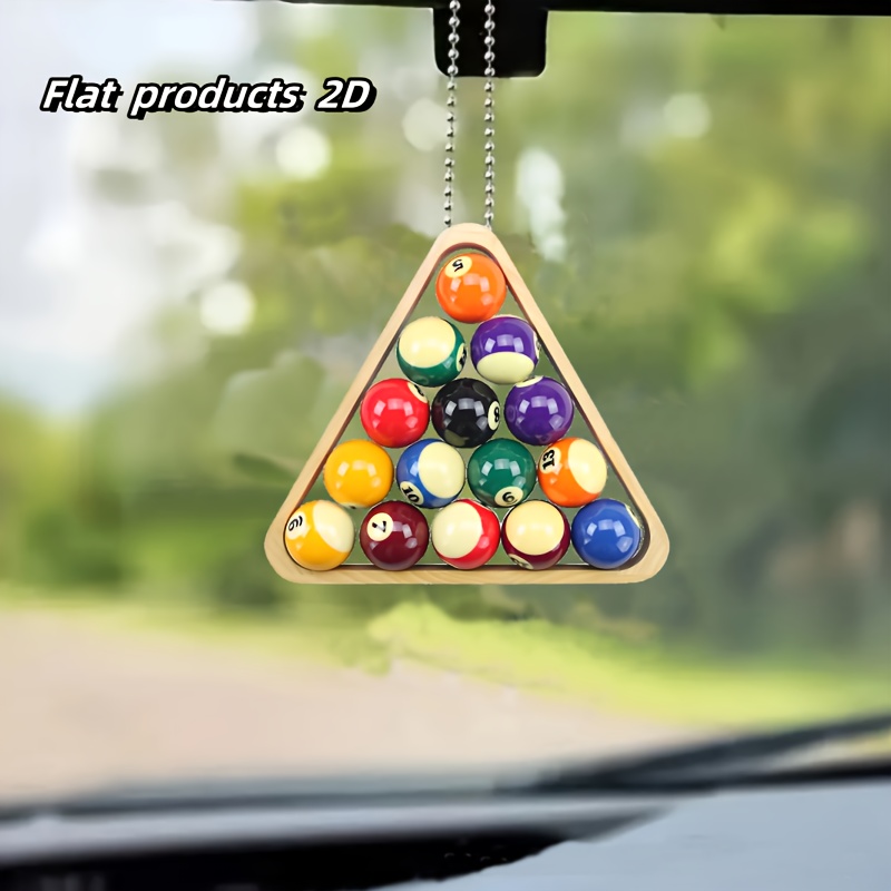 

1pc Acrylic 2d Mini Billiard Pool Table Ornament, Car Hanging Decor, Keychain, Indoor Decoration, Christmas Tree Charm, Ambient Accessory With Hanging Chain