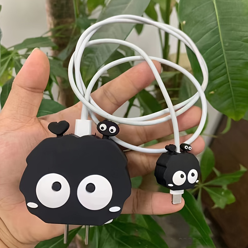 

2pcs Cartoon Ball Compatible With Apple 16 Charger Cable Protection Cover Fast Charging Head 20w18w Protection Cover