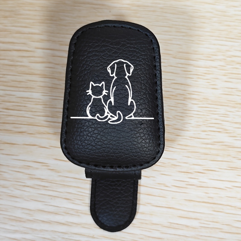 TEMU 안경 및 티켓용 자석 차량용 클립 홀더 - 고양이/개 디자인 자석 베이스와 컴팩트 홀더, 선바이저, 대시보드에 간편 설치, 자동차, 오토바이용 - 이벤트 선물 액세서리