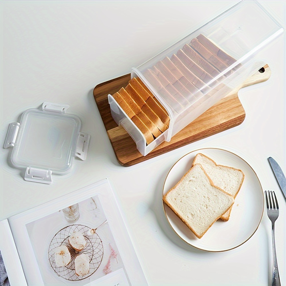 TEMU [customer Favorite] 1pc -out Bread Storage Box - Multifunctional For Bread, Snacks & - Durable Pp Plastic