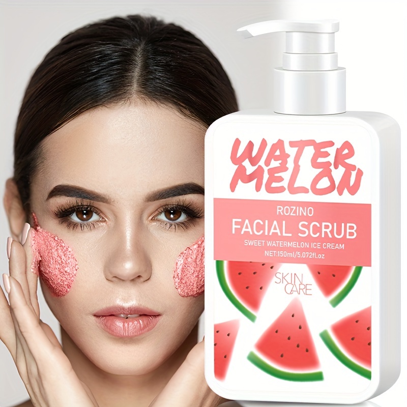 

Rozino Watermelon Facial Scrub 150ml - Deep Pore Cleansing & Hydration, Gentle On All Skin Types, Hypoallergenic With Honey Extract