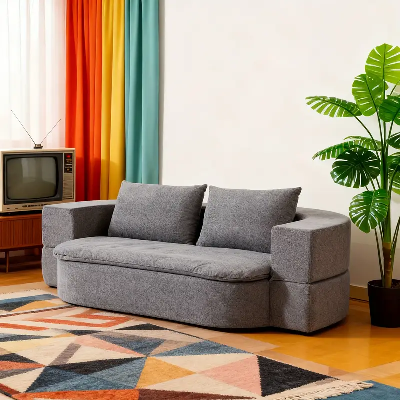 modern memory foam cloud sofa - double/compression/folding sofa bed with plush backrest, space-saving design for small spaces, indoor/outdoor use, no , durable fabric upholstery & - ideal for living room, apartment Product details 2