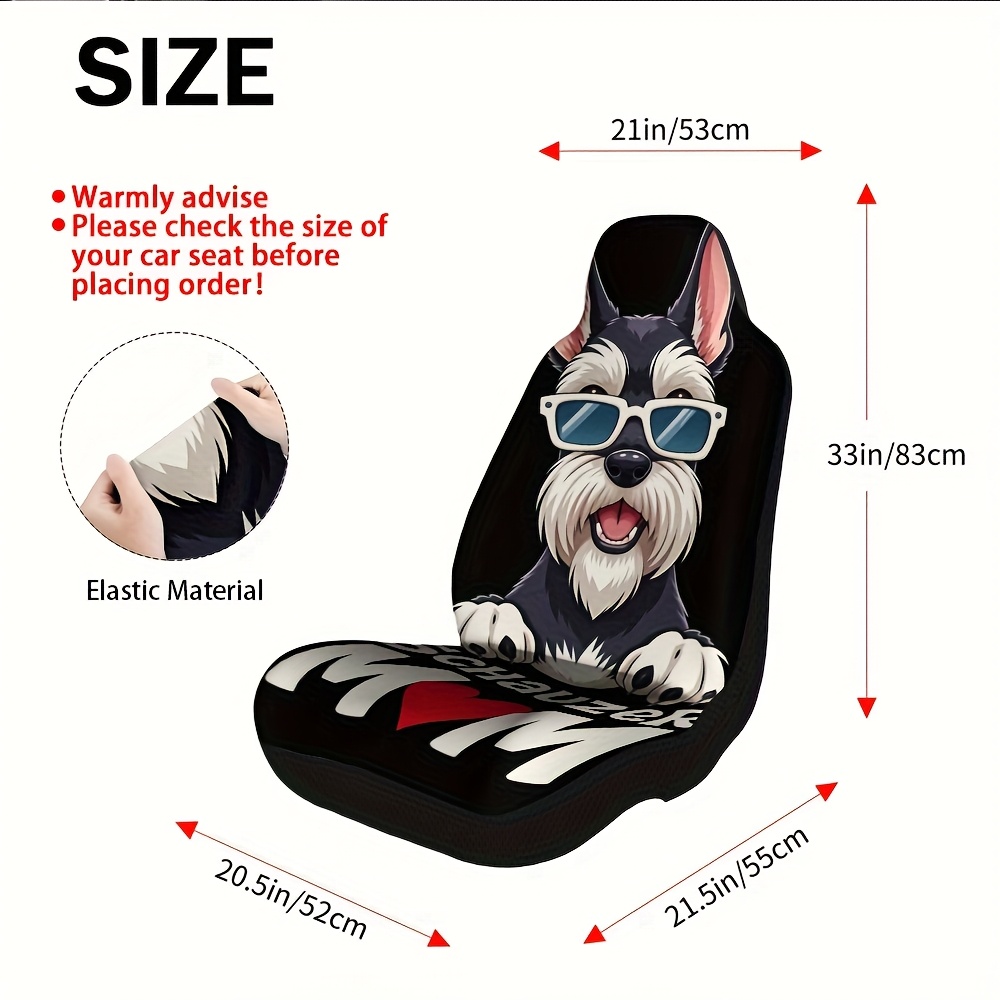 TEMU 2pcs, Cool Print Car Seat Covers, Attractive Design, For Front Seats Of Cars, Suvs, Sedans, And Trucks, Durable, Washable, Comfortable, Perfect