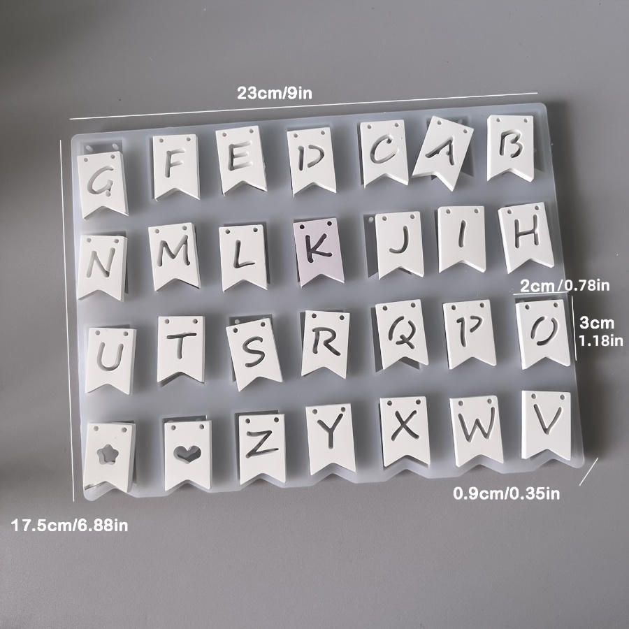 Image of Resin Silicone Jewelry Mold, 1pc Letter Banner Pendant Silicone Mold, Creative Atmosphere Wall Decoration Plaster Mold, Decoration Gift Ornaments Epoxy Resin Mold, Handicraft Making Casting Mold