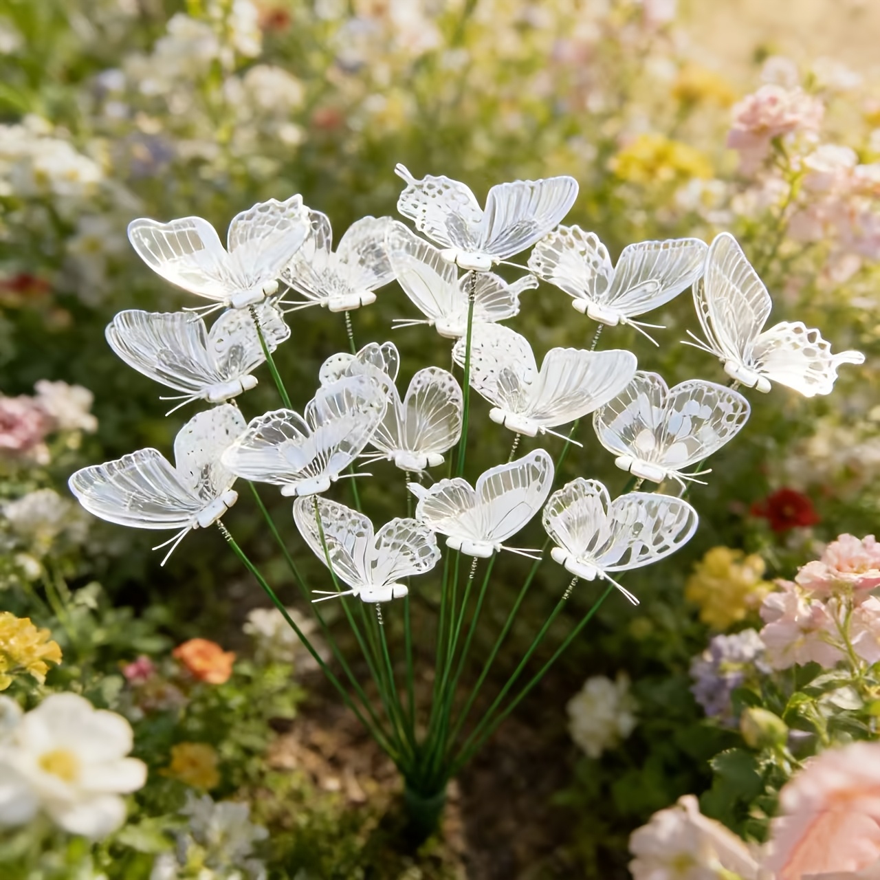 3d Decoration Set, 15 White 3d Artificial Flowers, Perfect For Vases, Outdoor Patios, And Wedding Celebrations