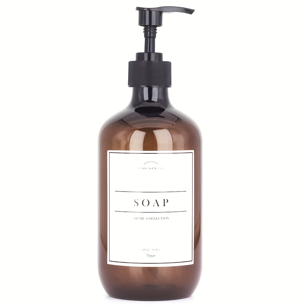TEMU 1pc Bathroom Dispenser, Countertop Soap And Lotion Dispenser Bottle, 500ml Refillable Shampoo, Conditioner, And Body Wash Soap Liquid Container,