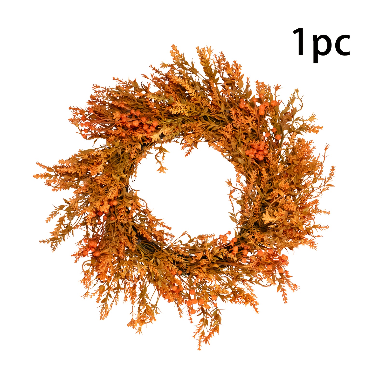 Image of 1pc Simulated Orange Branch And Leaf Garland, Festive Party Decorations, Hung On Living Room Wall Or Door, Suitable For Halloween, Thanksgiving, And Festival Decorations