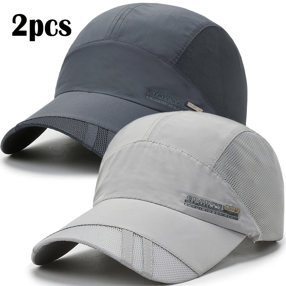 E-shop 2er-Pack Herren Outdoor STORP Sport Leichte Atmungsaktive Baseballkappe, Sommer Freizeit Verstellbare Mesh-Kappe, Unisex Duckbill Cap, Outdoor
