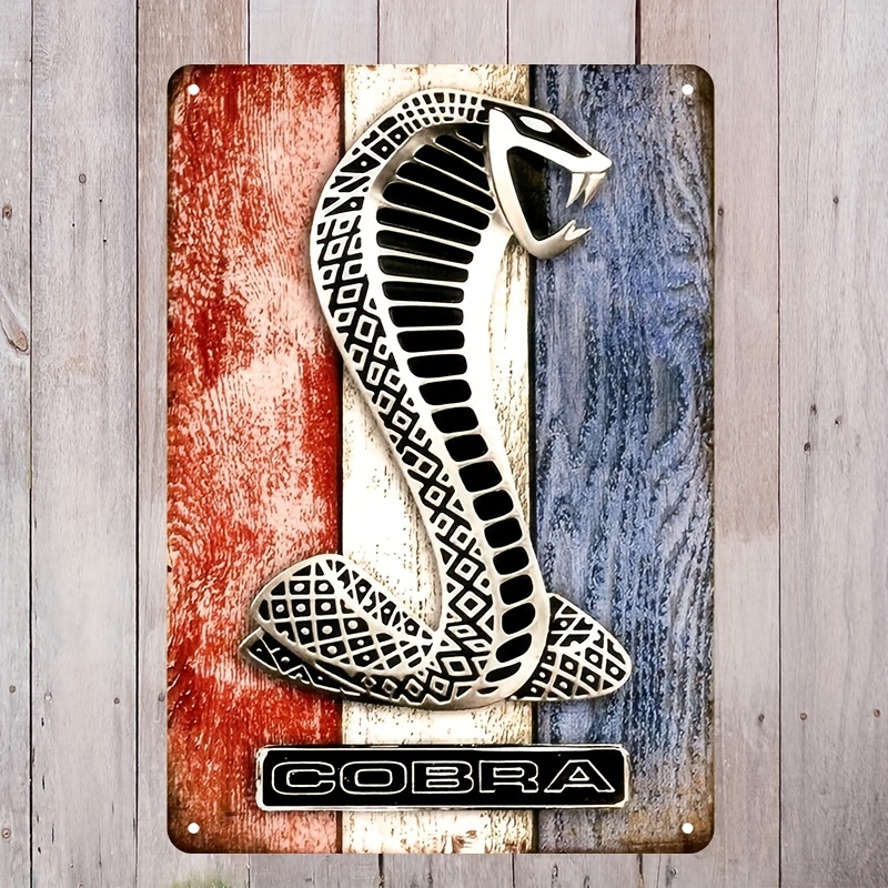 

1pc Cobra Vintage Metal , 8x12 Inch Iron For Home, Bedroom, Living Room, Garage