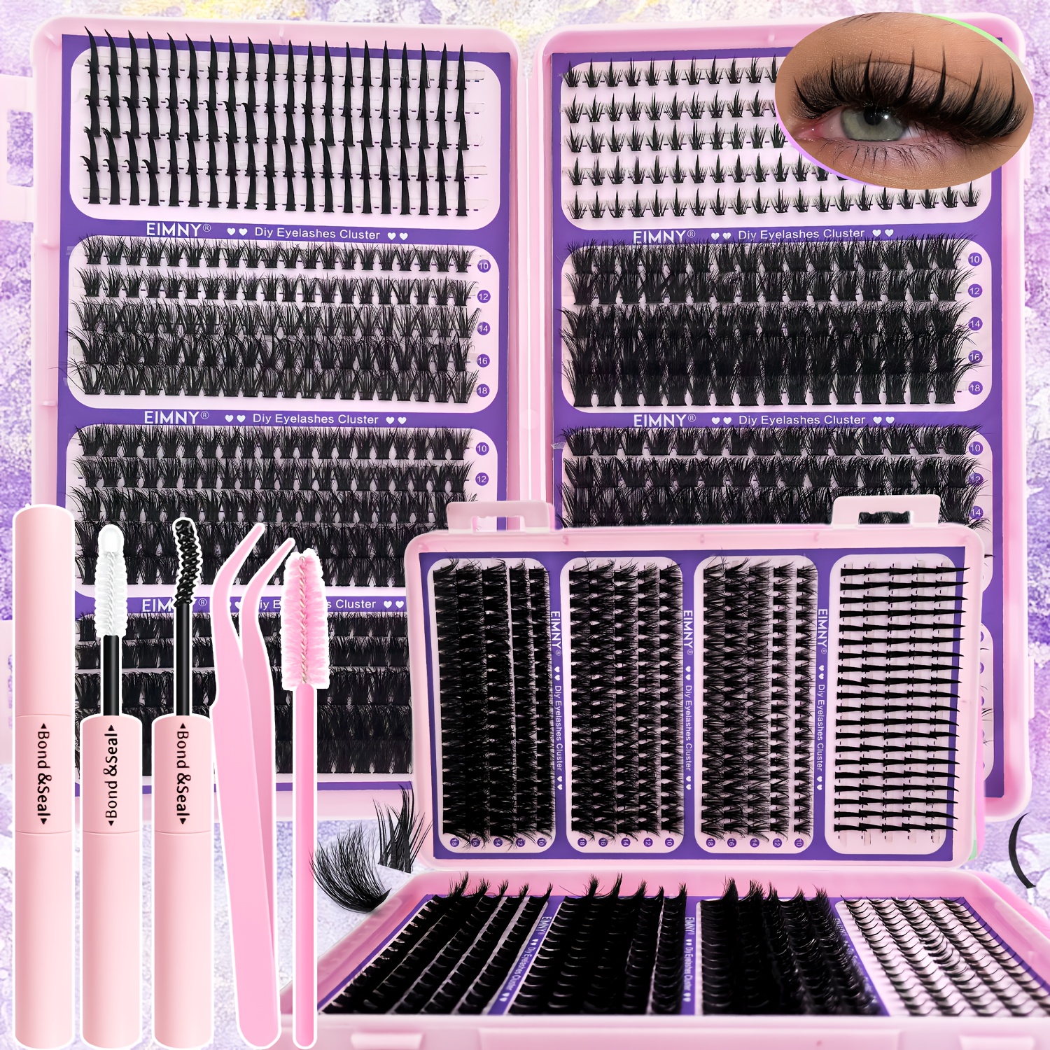 800pcs Lash Clusters, Includes Spiky And Bottom Lashes, 40d+60d+80d+100d+110d+120d Mixed Eyelash Clusters, D 3d Individual Wispy Eyelash, Fluffy False Eyelashes, Dense Thickened Lash For Diy At Home