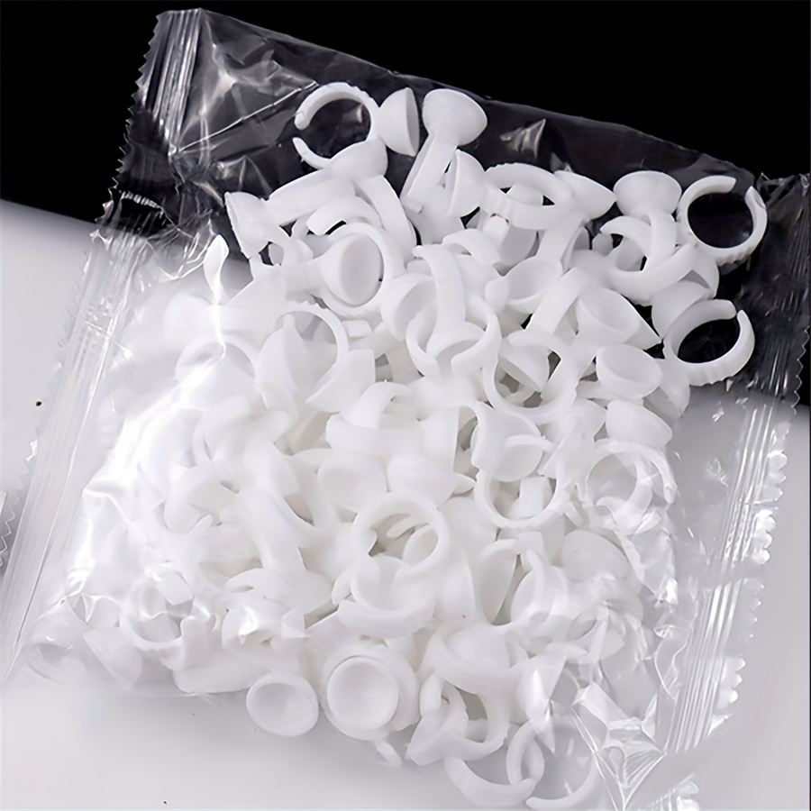 TEMU 100 Eyelash Ring Cups, Embroidery Color Cups, Glue Cups, Glue Ring Cups