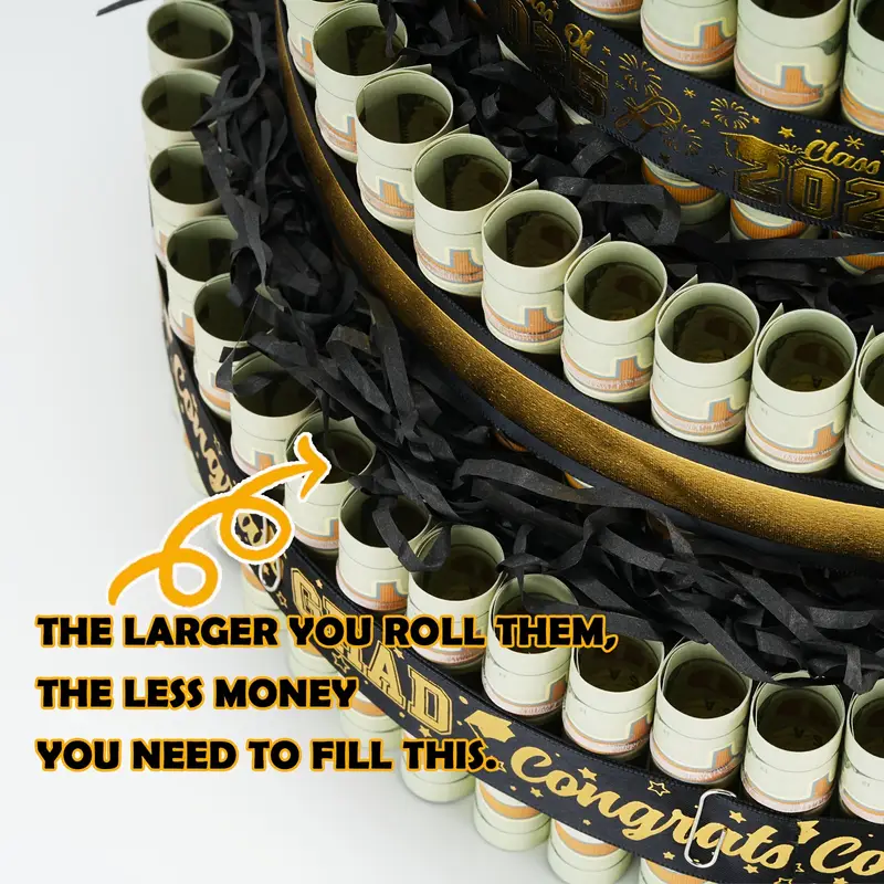 YQUQWN Graduation Money Holder 2025 - 89 Hole Money Cake For High School & College Graduation Gifts