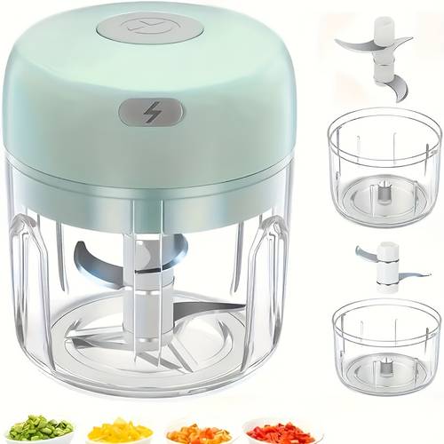 1pc electric garlic chopper cordless mini chopper with usb rechargeable garlic mixer electric small automatic cooking machine stainless steel blade 250 ml portable electric mini food chopper for garlic ginger onion vegetable chopper
