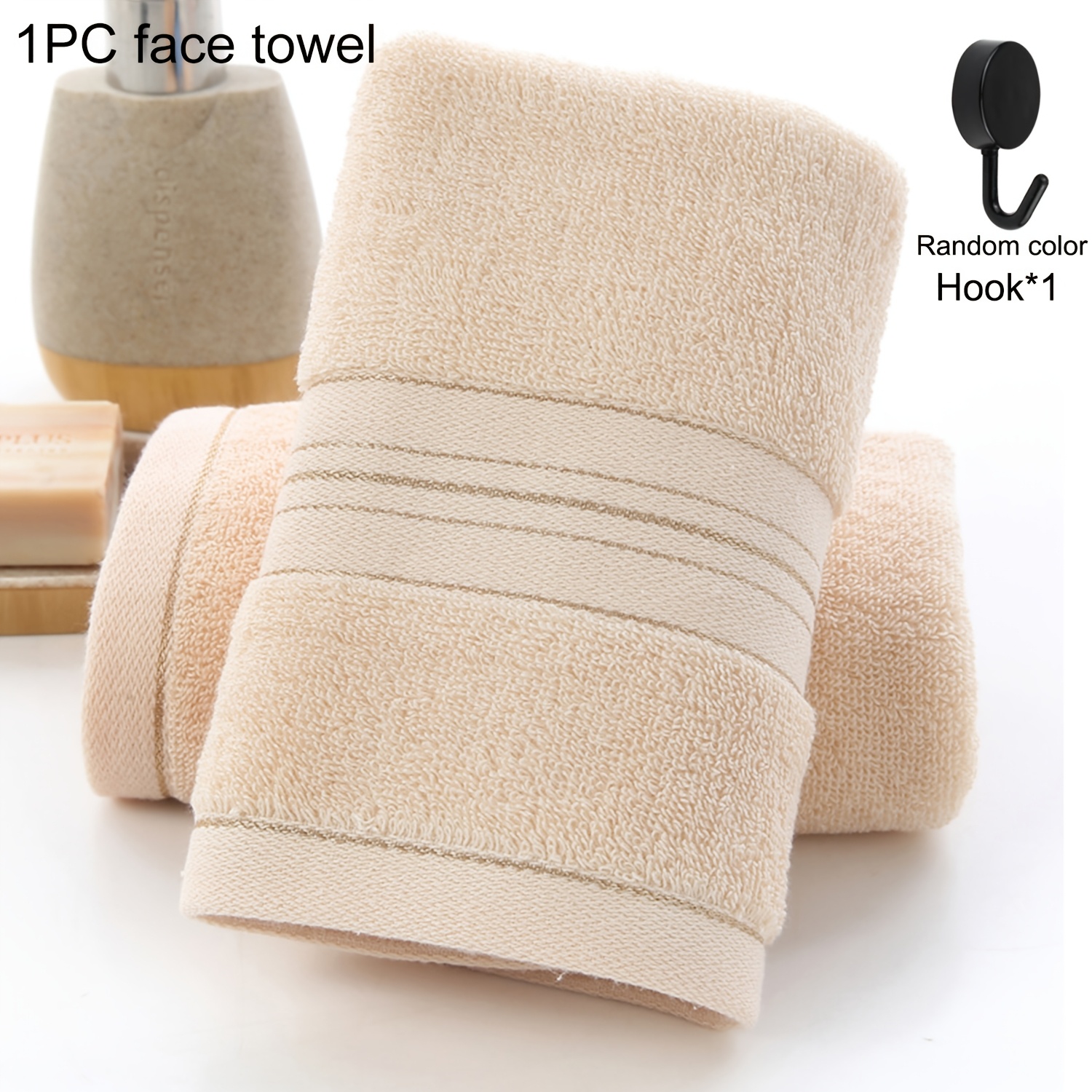 TEMU 1pc 100% Cotton Quick Towel, Soft Cotton Hand Towels, Multipurpose, Absorbent, Premium Towels