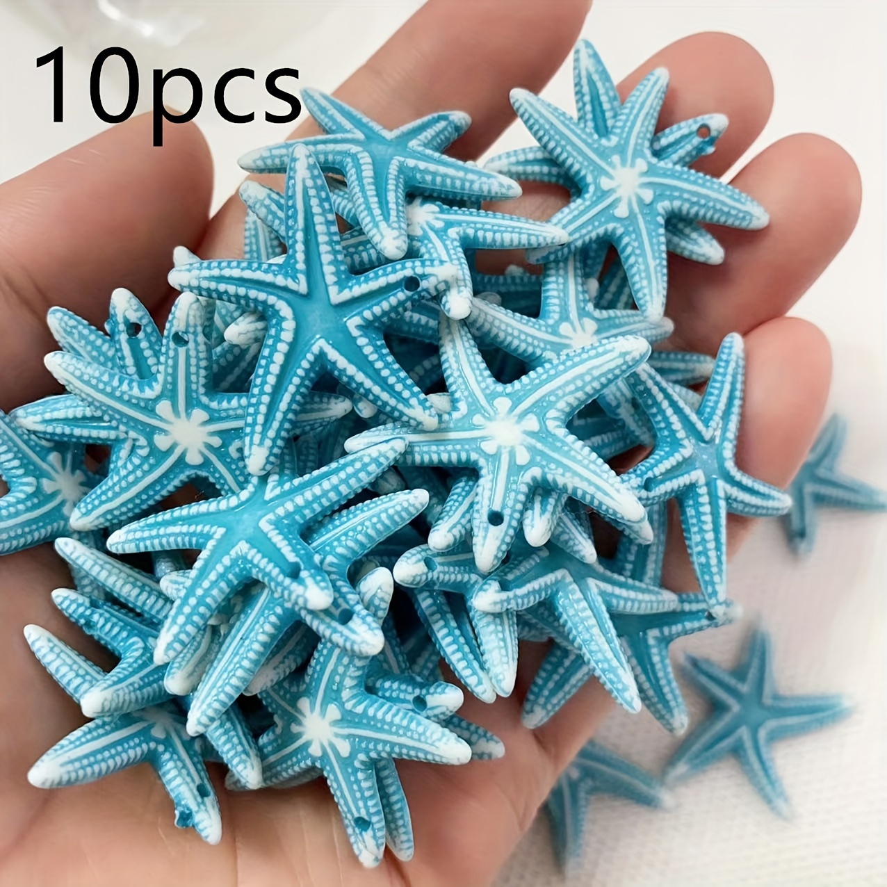 10pcs Of Handmade Blue Bohemian Beach Starfish Pendants For Additions, Jewelry, Bracelets, Necklaces, Earrings, Clothing Crafts, And Decorative Beads