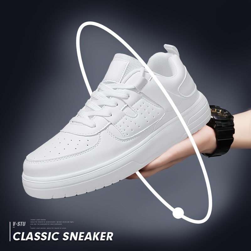 TEMU Breathable Sneakers - Non-slip, Casual Running Footwear For All , Available In White/green/black, 6.5