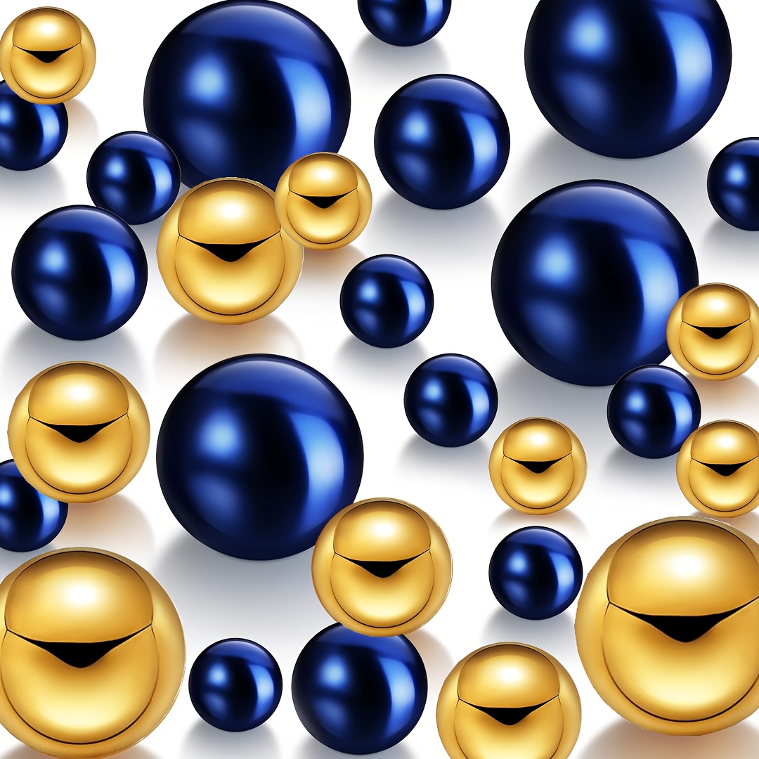 Image of 755pcs Pearl Vase Filler Pearl Beads Vase Centerpieces For Brush Holder Assorted Round Beads For Home Wedding Table Decor, 5/8/10/14mm