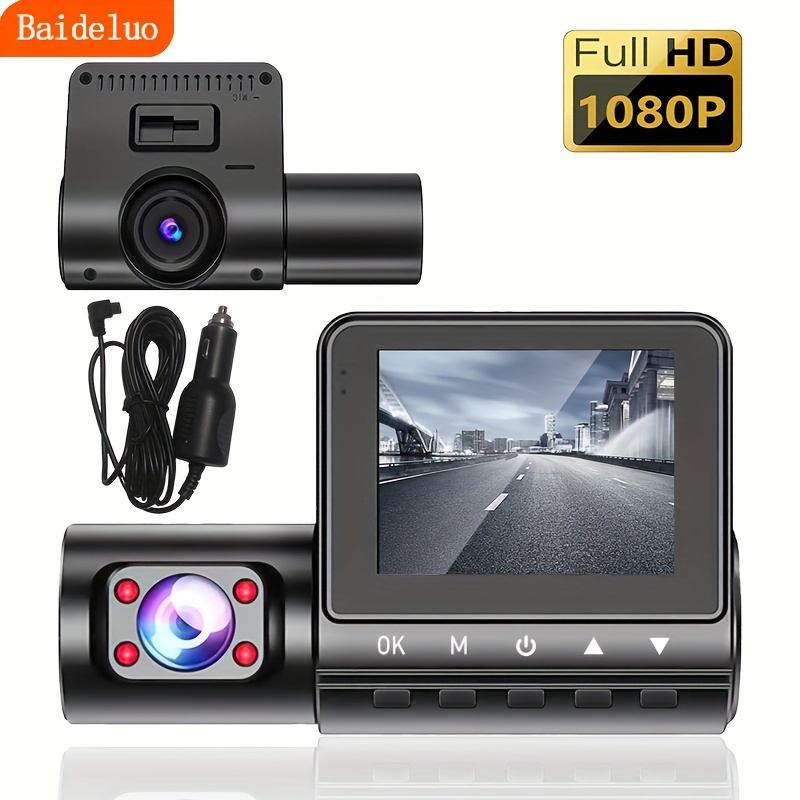 Kaufe Dashcam vorne und hinten im Inneren, 3 Kameras, 1080P + 720P + 480p,  Auto-Rückspiegel, Auto-Videoaufzeichnung