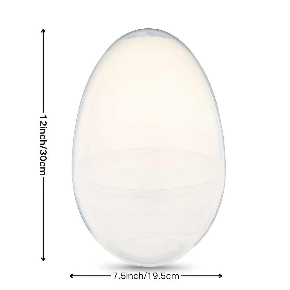 1 Giant 12-inch Transparent Plastic - Eggshell Suitable For Egg Hunts, Party Decorations, Candy Storage, Wedding & Spring - Holiday Egg For Easter Basket Stuffers (12 Inch)